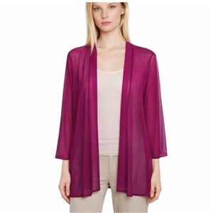 Fuchsia mesh cardigan topper
